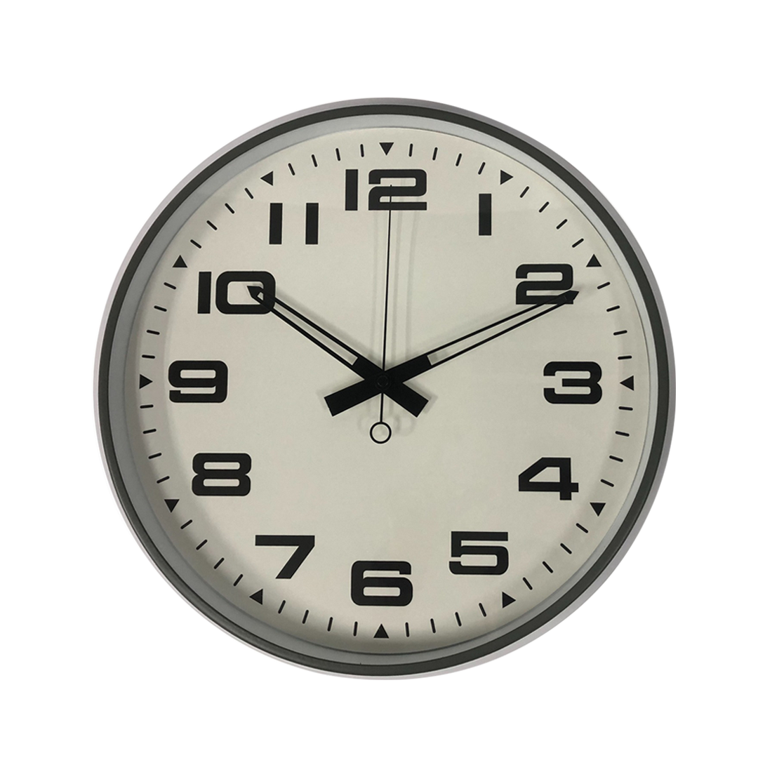 Grey Metal Silent Wall Clock