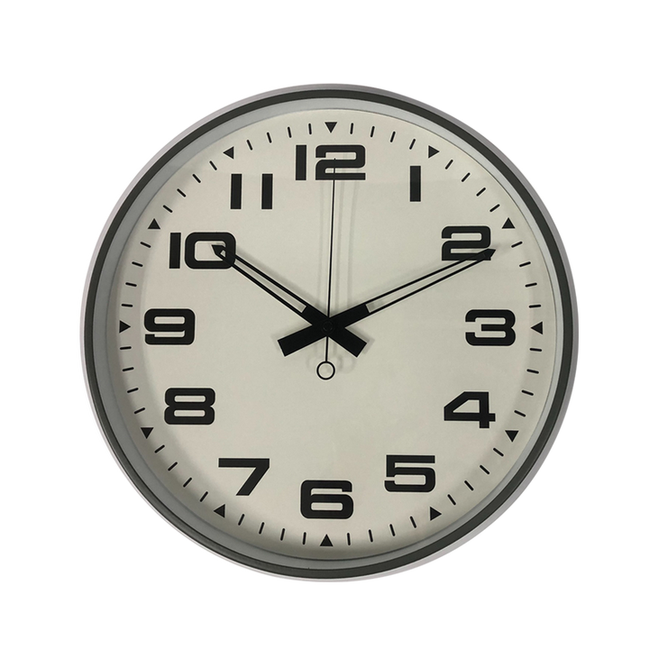Grey Metal Silent Wall Clock