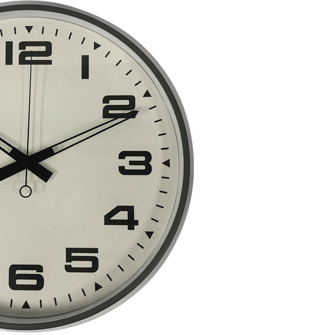 Grey Metal Silent Wall Clock