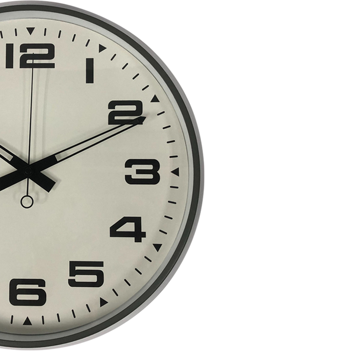 Grey Metal Silent Wall Clock