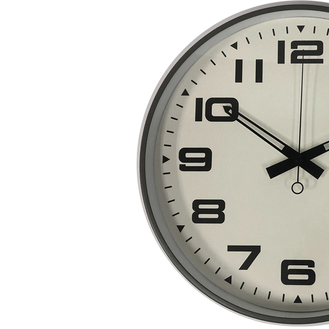 Grey Metal Silent Wall Clock