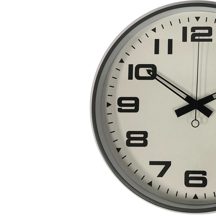Grey Metal Silent Wall Clock