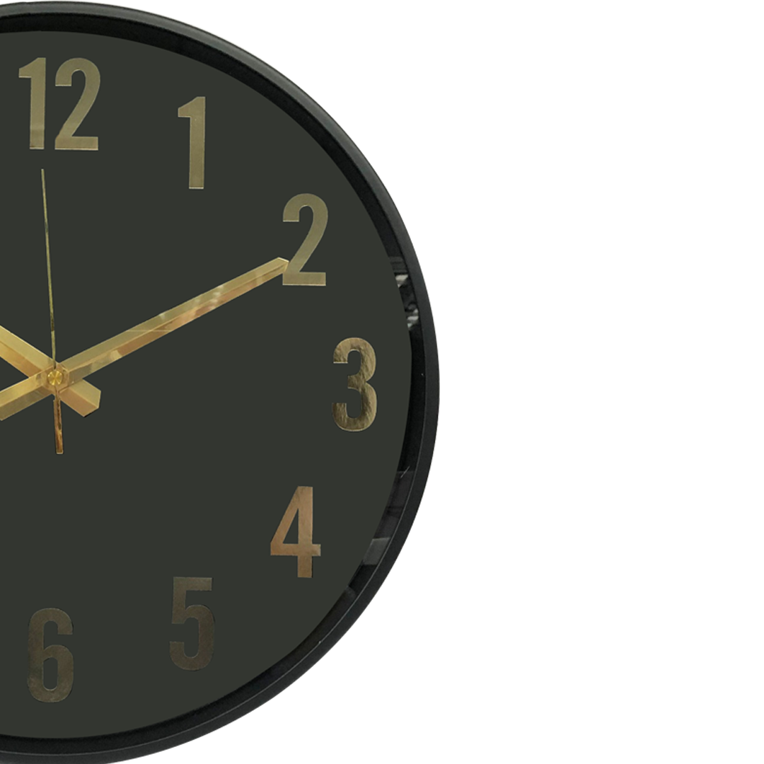 Black Metal Silent Wall Clock