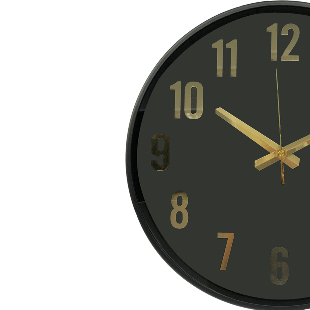 Black Metal Silent Wall Clock