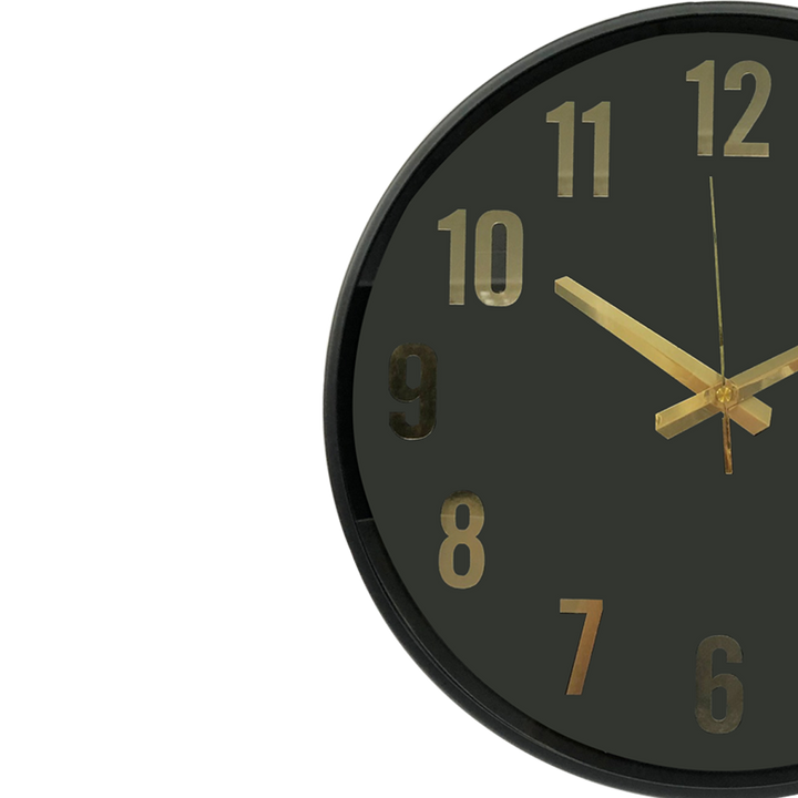 Black Metal Silent Wall Clock