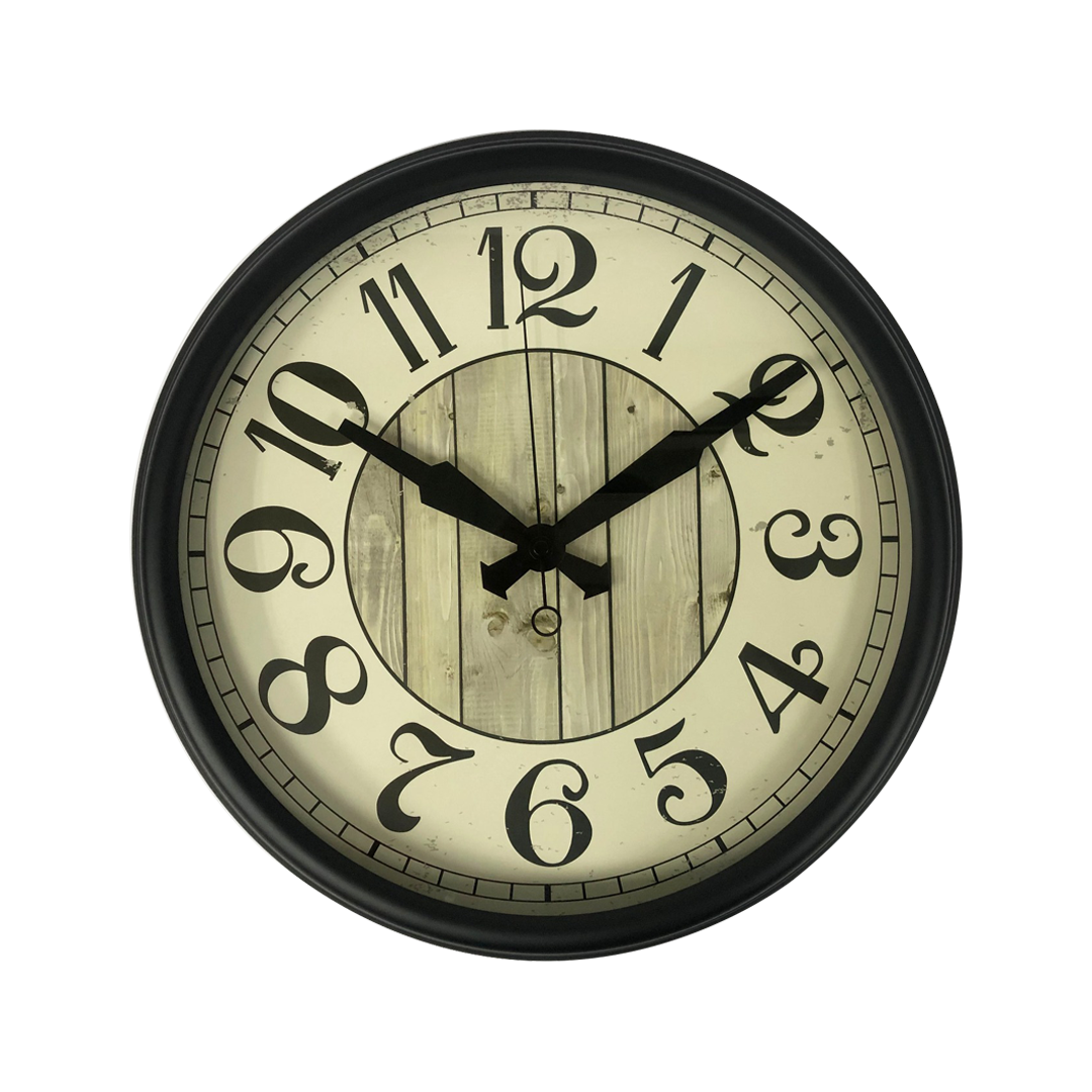 Black Metal Silent Wall Clock