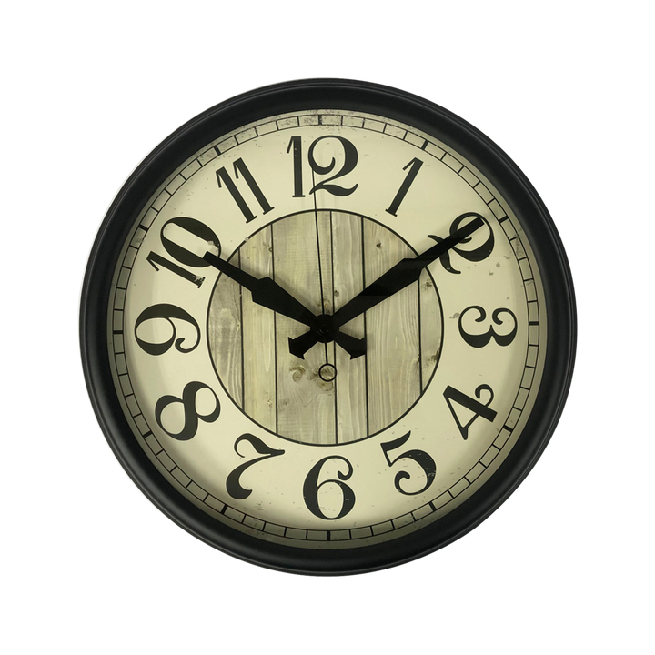 Black Metal Silent Wall Clock