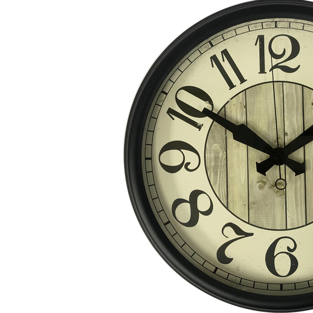 Black Metal Silent Wall Clock