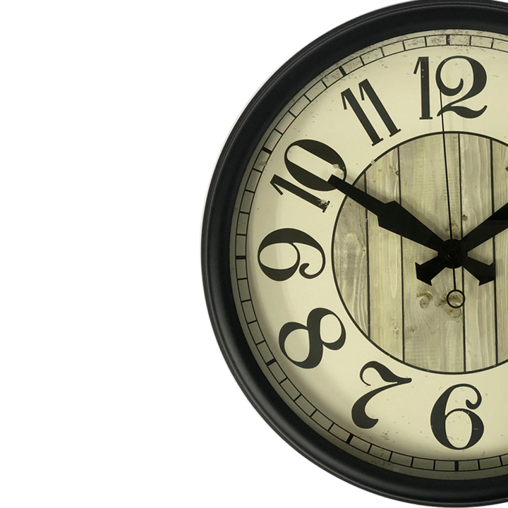 Black Metal Silent Wall Clock