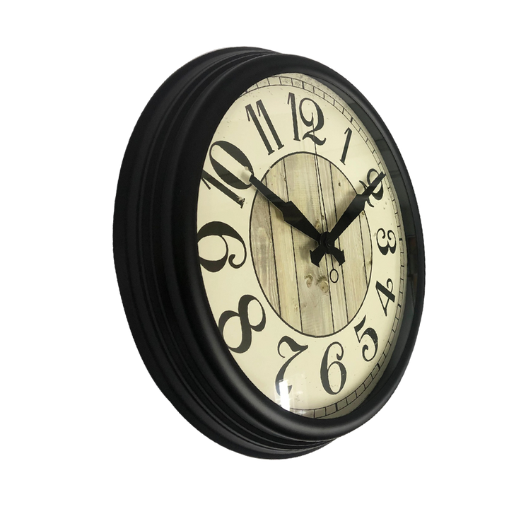 Black Metal Silent Wall Clock