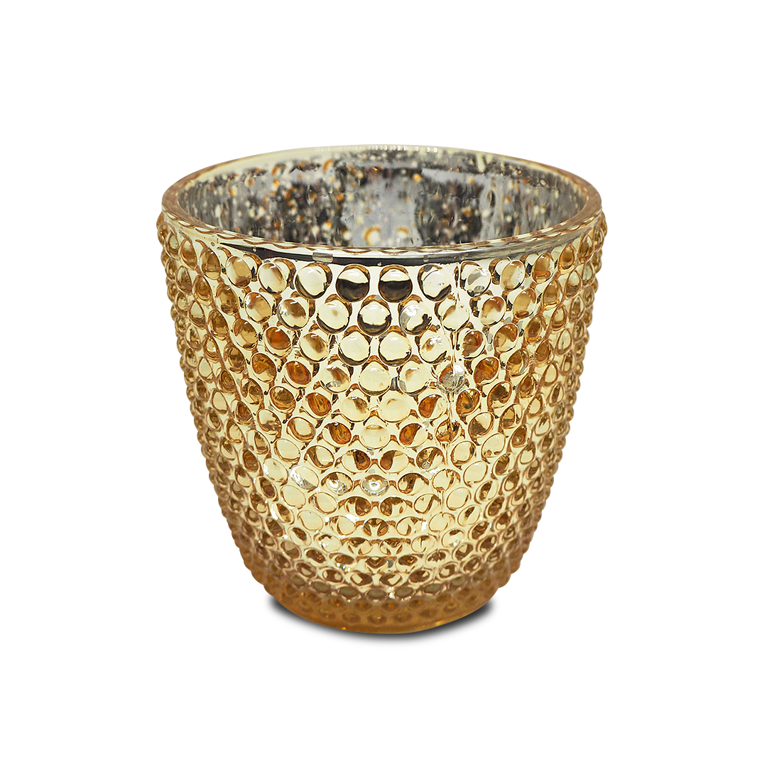 EMBOSSED Glass Candle Holder