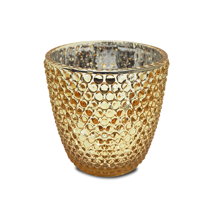 EMBOSSED Glass Candle Holder