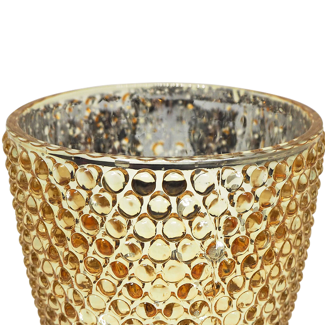 EMBOSSED Glass Candle Holder