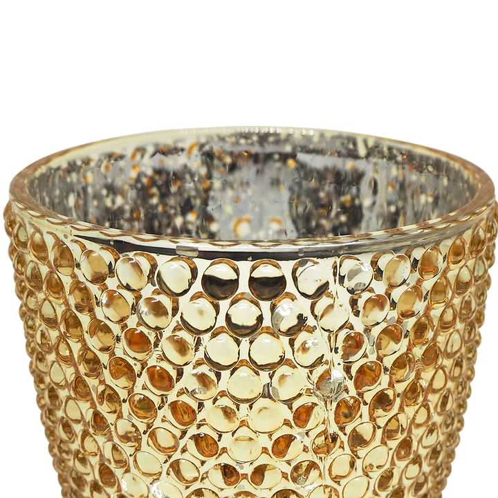 EMBOSSED Glass Candle Holder