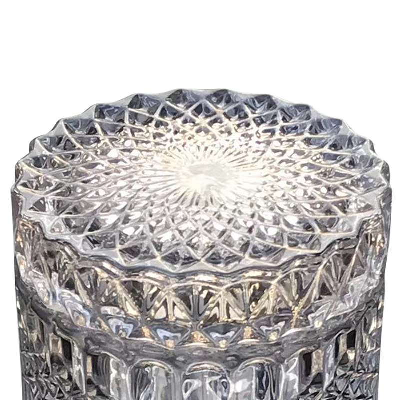 EMBOSSED Glass Jar Candle Holder / Candy Jar with Lid