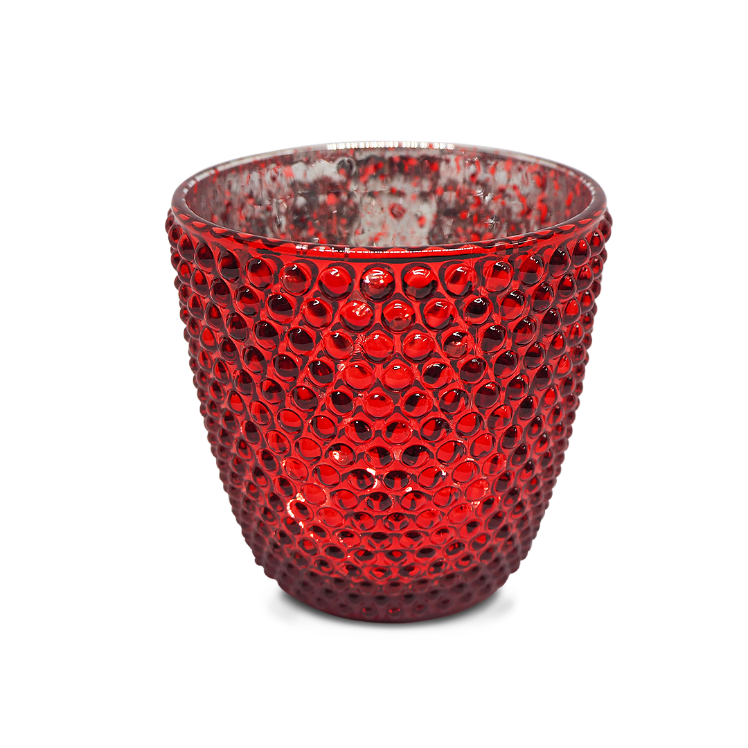 EMBOSSED Glass Candle Holder