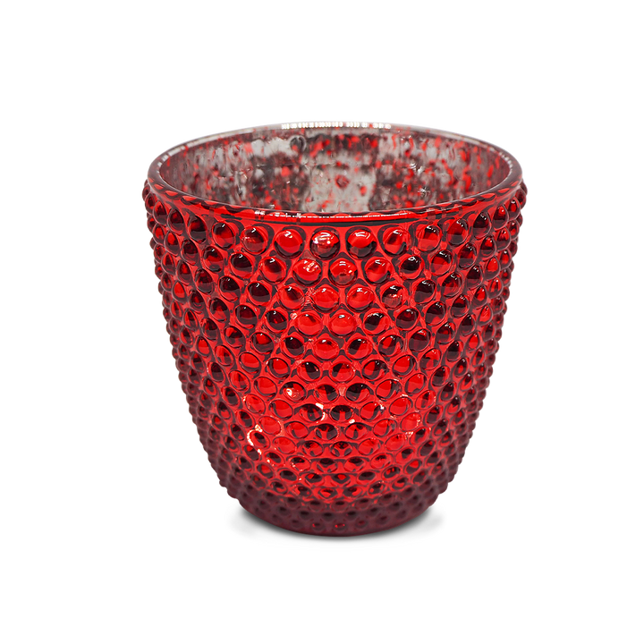 EMBOSSED Glass Candle Holder