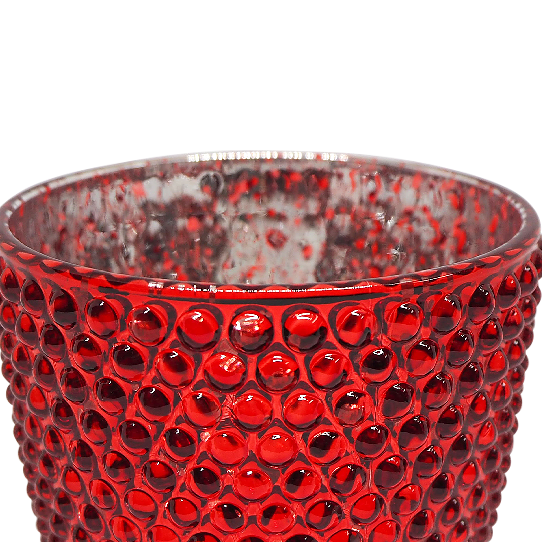 EMBOSSED Glass Candle Holder