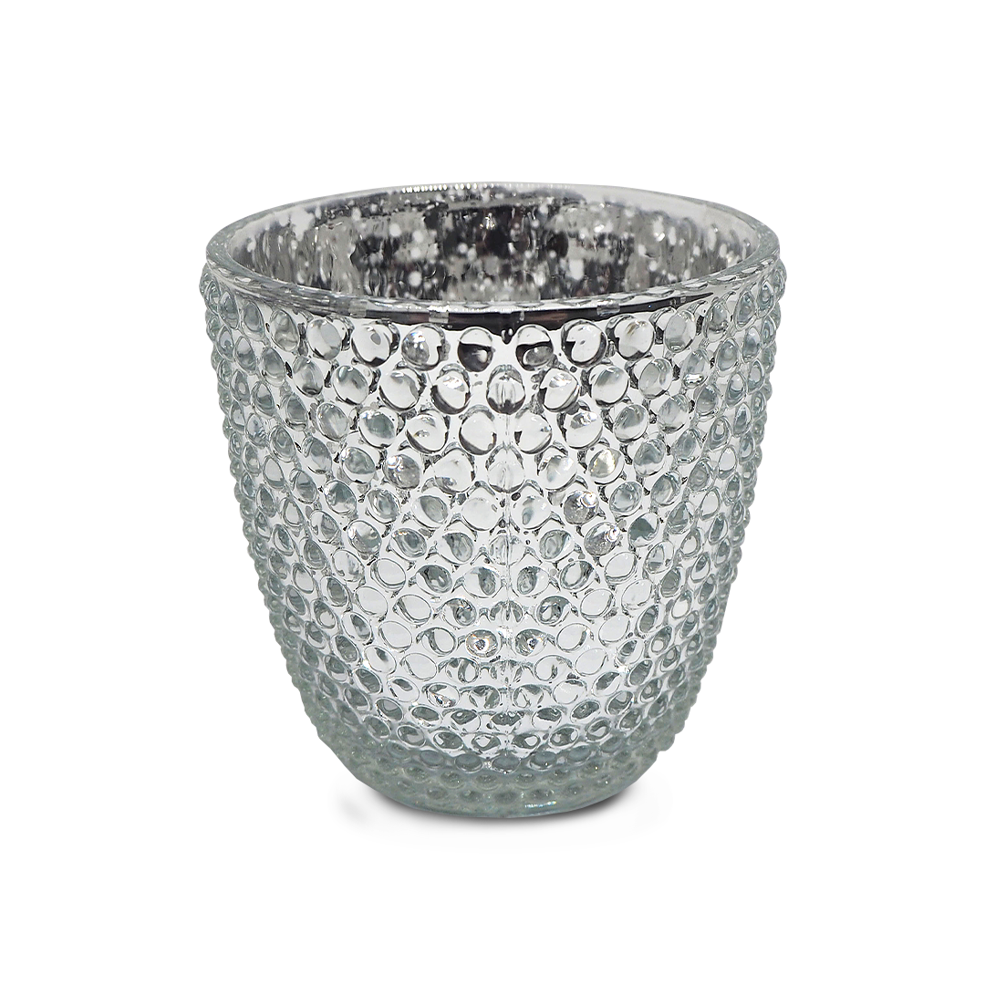 EMBOSSED Glass Candle Holder