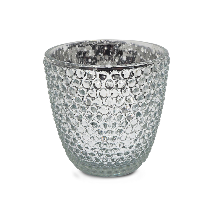 EMBOSSED Glass Candle Holder