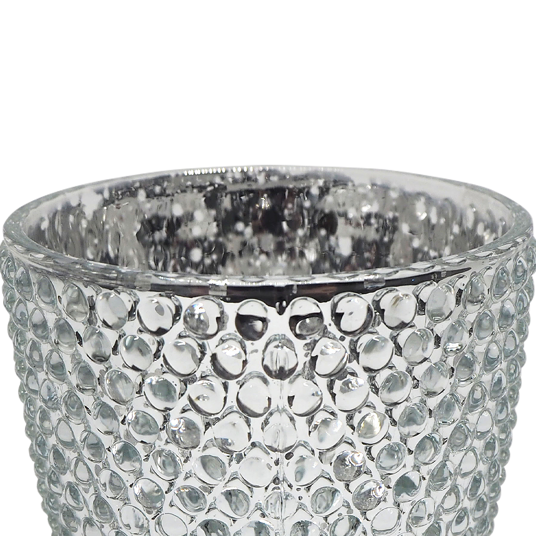 EMBOSSED Glass Candle Holder
