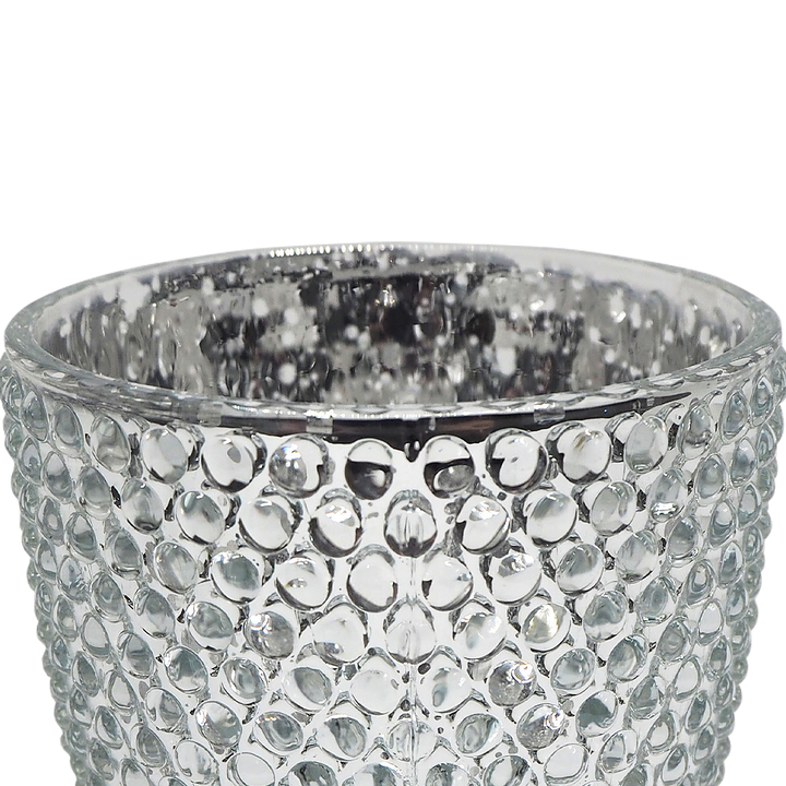 EMBOSSED Glass Candle Holder