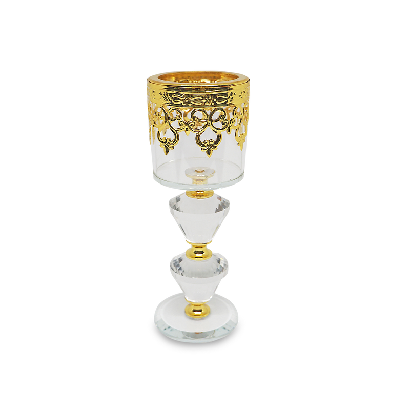 GOLD Crystal Glass Candle Holder