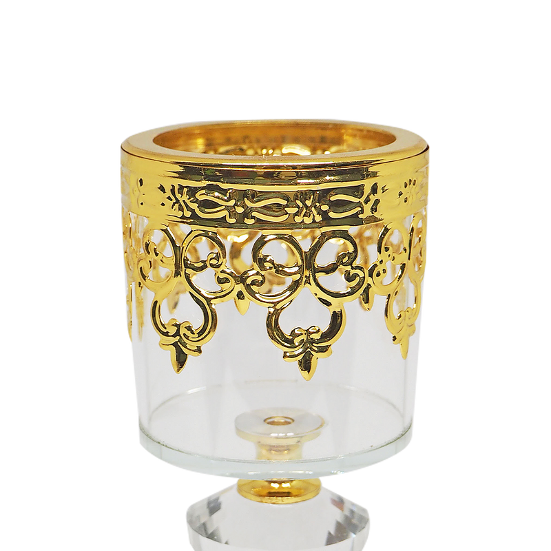 GOLD Crystal Glass Candle Holder
