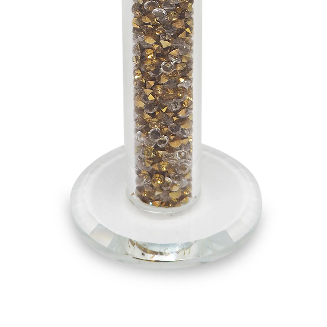 GOLD Diamond Crystal Glass Candle Holder