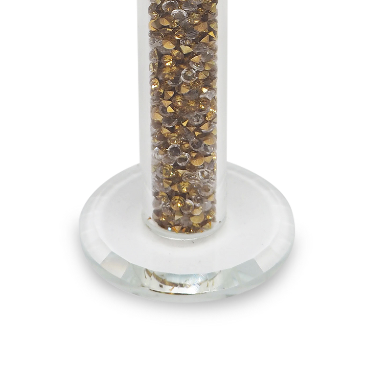 GOLD Diamond Crystal Glass Candle Holder