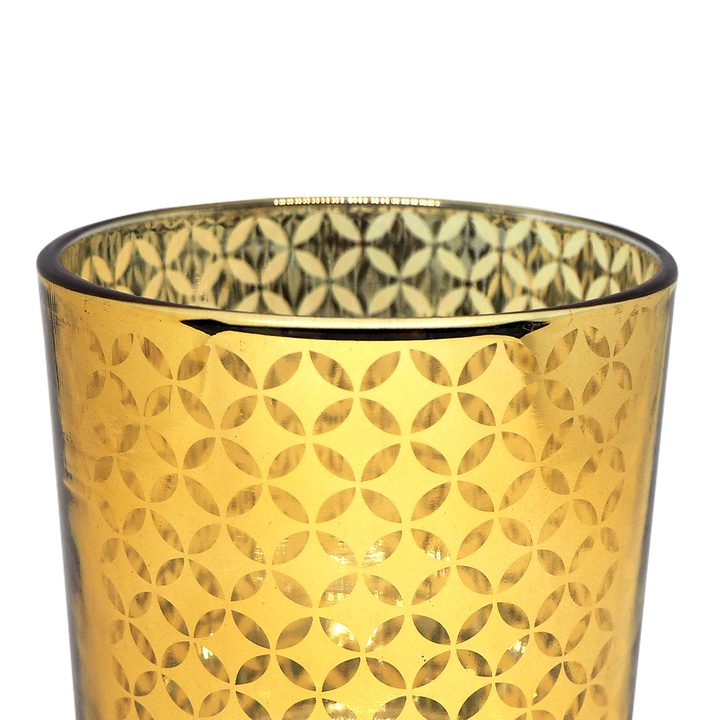CHINESE COIN Gold Glass Candle / Accessories Holder