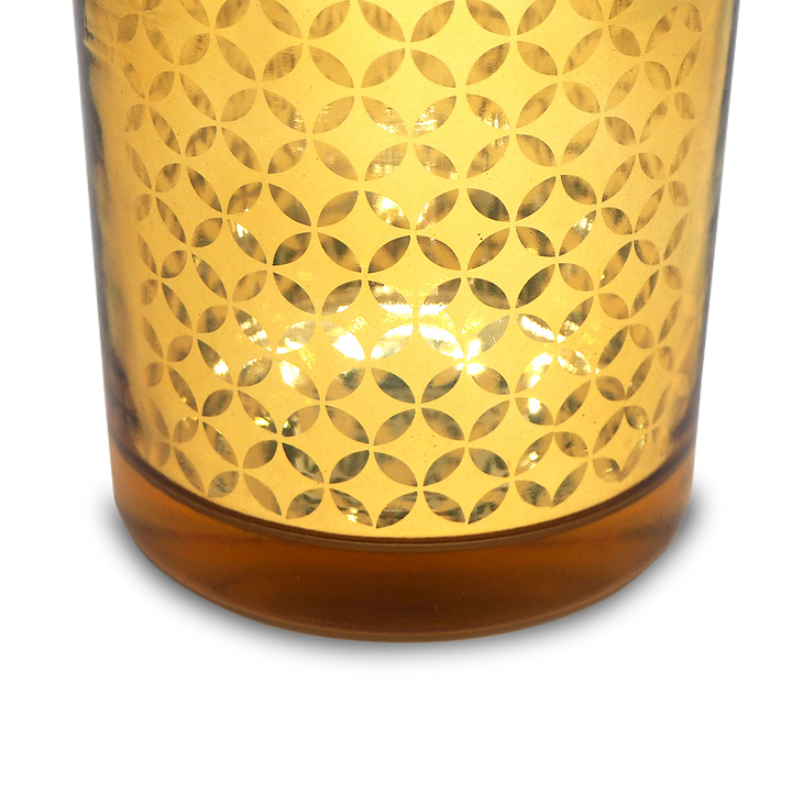 CHINESE COIN Gold Glass Candle / Accessories Holder