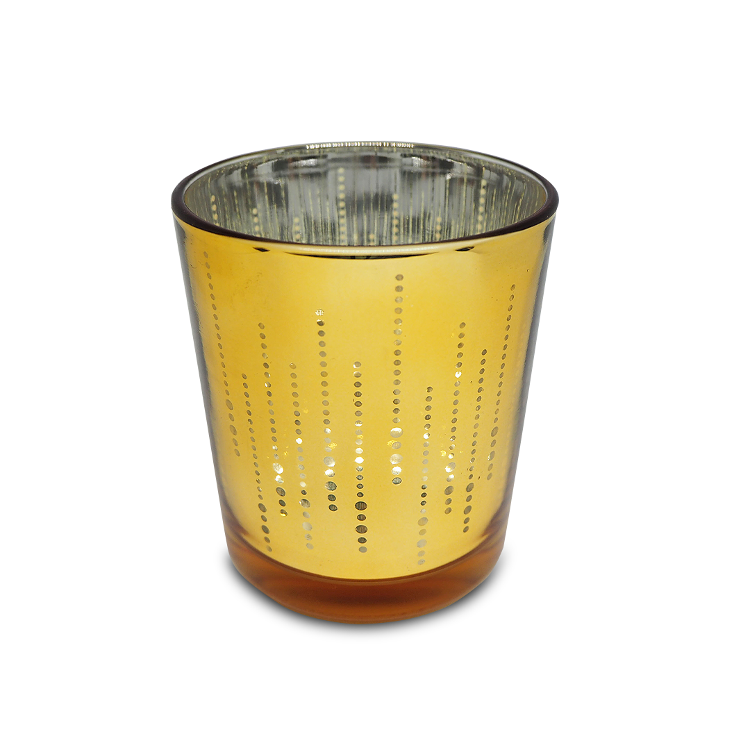 STRIPED Gold Glass Candle / Accessories Holder