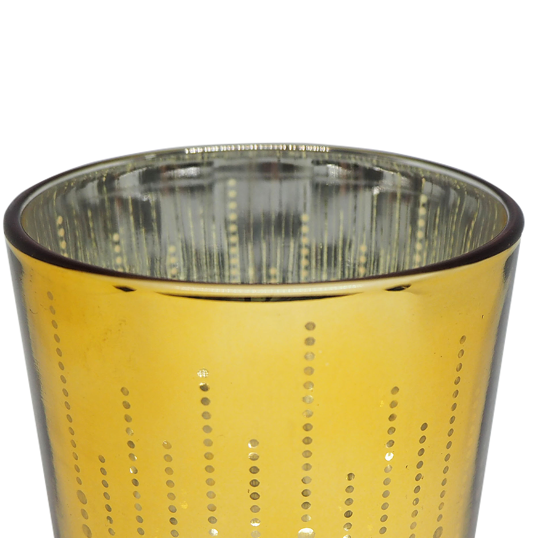 STRIPED Gold Glass Candle / Accessories Holder