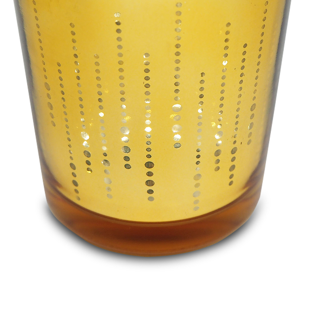 STRIPED Gold Glass Candle / Accessories Holder