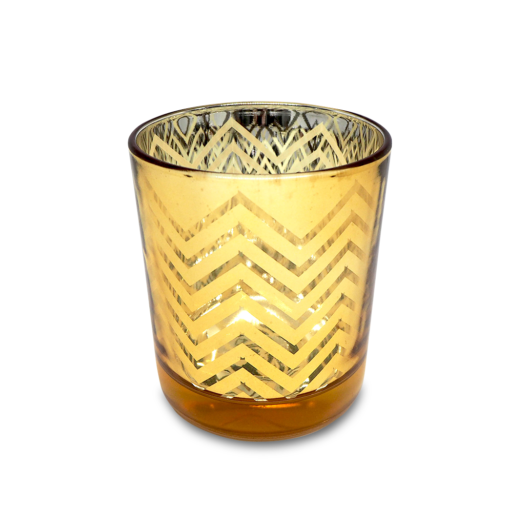 WAVE Gold Glass Candle / Accessories Holder