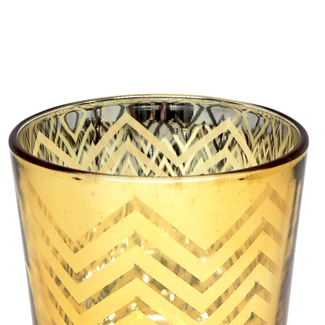 WAVE Gold Glass Candle / Accessories Holder