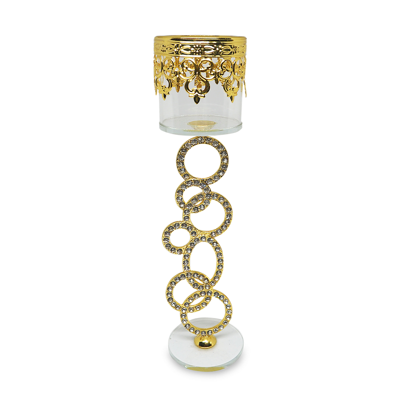 RING Crystal Glass Candle Holder