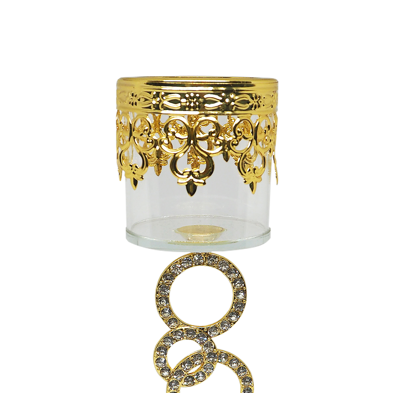 RING Crystal Glass Candle Holder