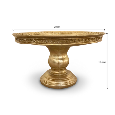 Golden Round Tray with Stand