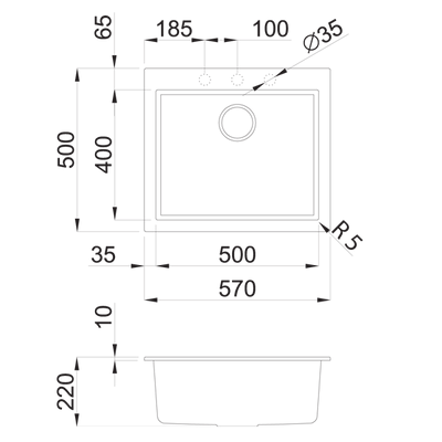 GHISA Granite Sink 612 (2 Colour Options)