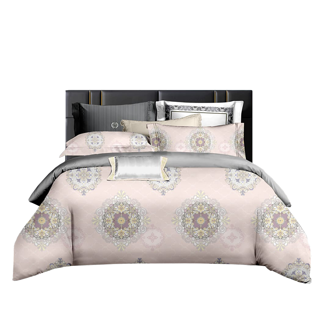 Pink Geo Tencel Print Ftd Sht Set