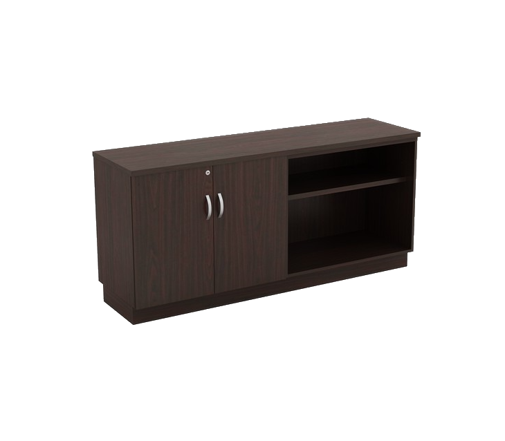 QUUPA Open Shelf Low Cabinet with Swinging Door