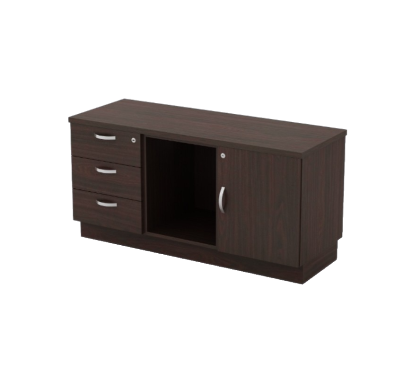 QUUPA Low Cabinet with Fixed 3D Pedestal & Swinging Door