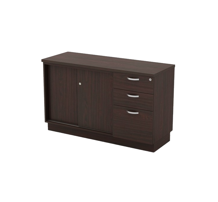 QUUPA Low Cabinet with Fixed 2D1F Pedestal & Sliding Door