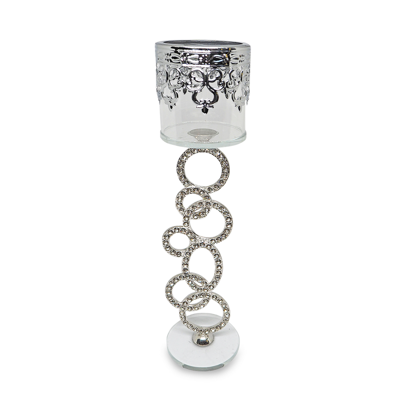 RING Crystal Glass Candle Holder