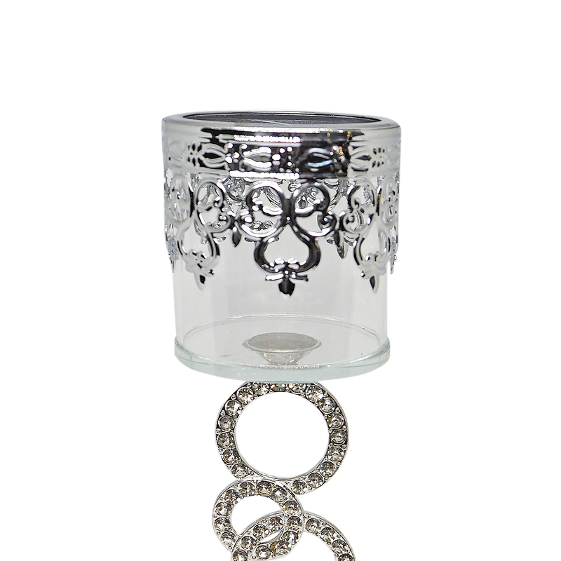 RING Crystal Glass Candle Holder