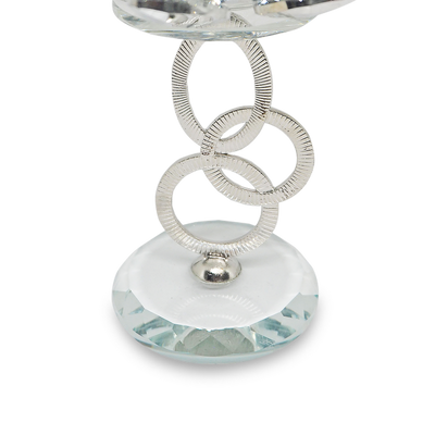 RING Crystal Glass Lotus Candle Holder