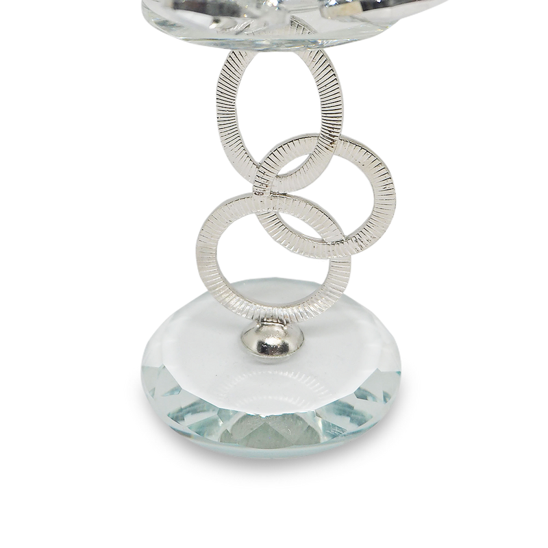 RING Crystal Glass Lotus Candle Holder