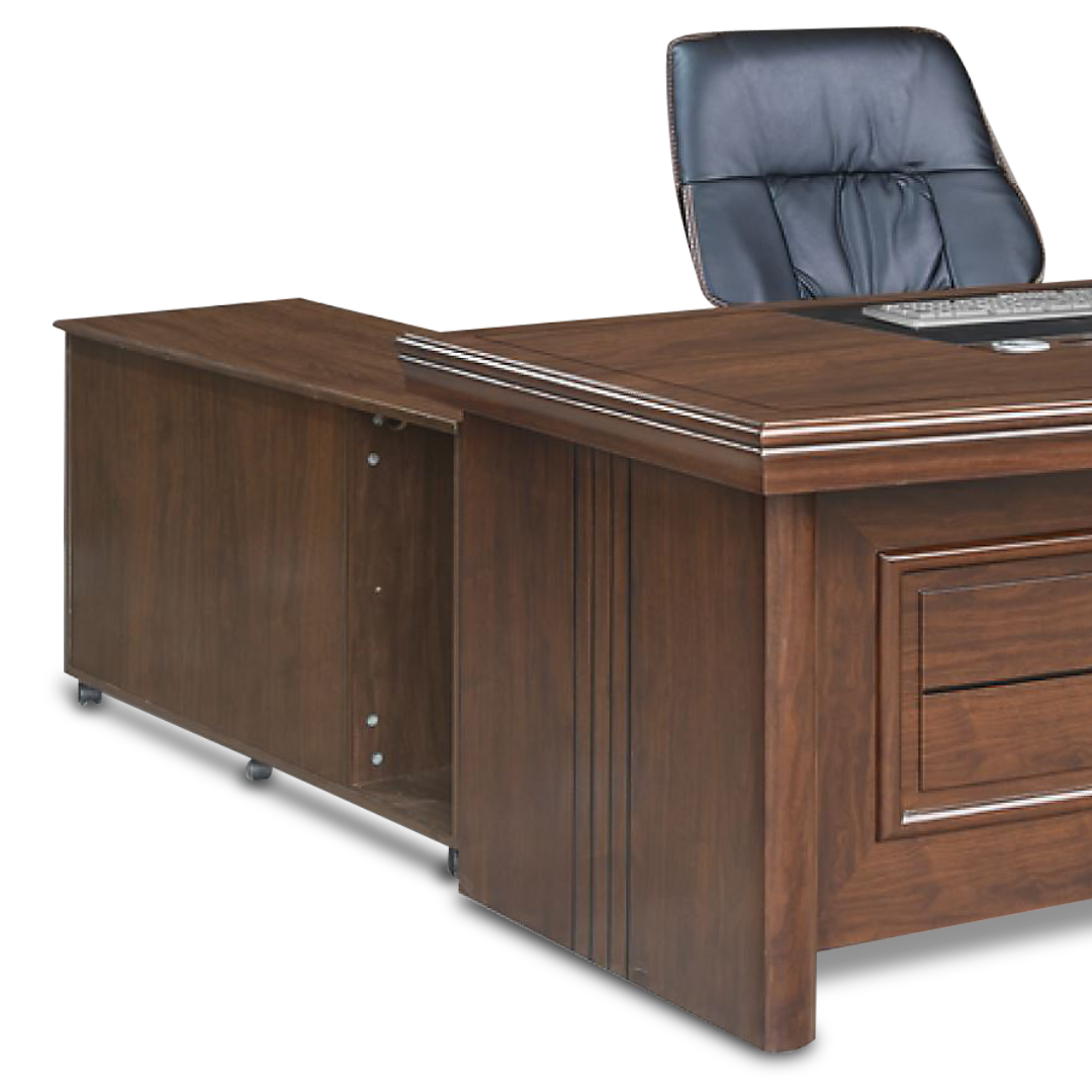 WINDSOR Director Table with Side Cabinet and Pedestal